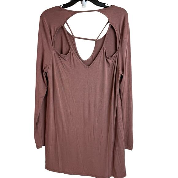 Buckle NWT BKE Red Tunic Top Women's XL Pullover Long Sleeve Slinky Boho - Picture 2 of 8